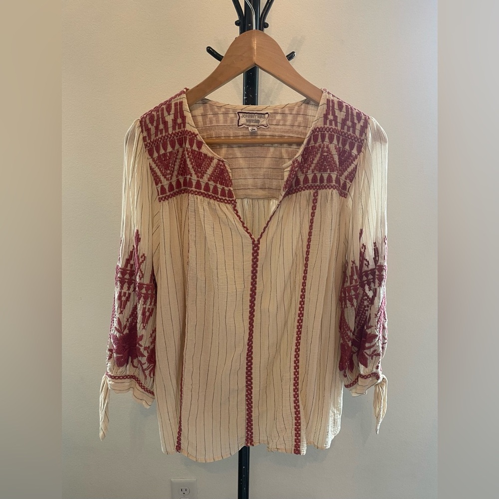Johnny Was - Josiane Sleeve Tie Blouse. Size medium